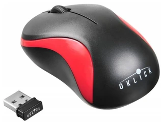 Мышь беспроводная OKLICK 605SW Black-Red USB 