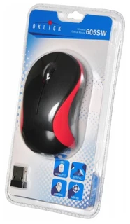 Мышь беспроводная OKLICK 605SW Black-Red USB 