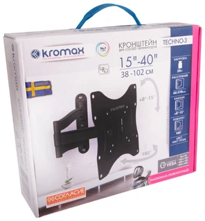 Кронштейн Kromax TECHNO-3 для ТВ 15"-40" 