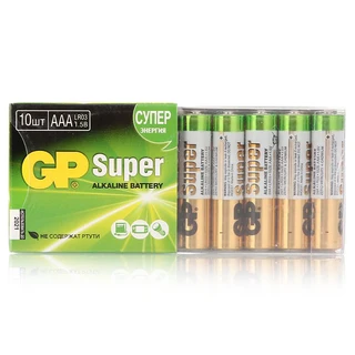 Батарея AAA GP Super Alkaline 24A LR03, 10 шт