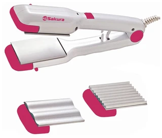 Выпрямитель для волос SAKURA SA-4507P белый/розовый