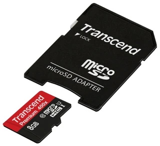 Карта памяти MicroSD Transcend 8Gb Class 10 UHS-I 