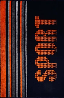 Полотенце махровое 50*90 PRIMO, Черный/Оранжевый