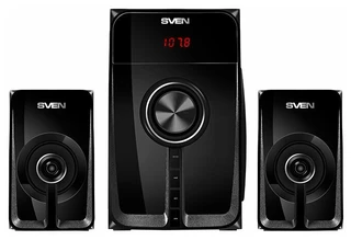 Колонки 2.1 Sven MS-307 черный, 20+2x10 Вт, 40-20000Гц, MDF, USB/SD, Bluetooth, встр.тюнер, ПДУ 