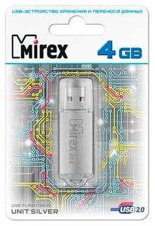 Флеш накопитель Mirex UNIT 4GB Silver (13600-FMUUSI04) 