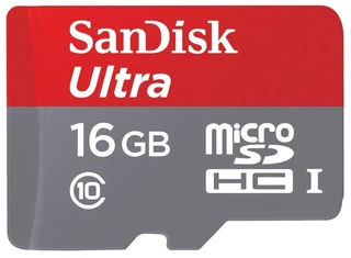 Карта памяти MicroSDHC SanDisk Ultra Android 16Gb Class 10 80MB/s + адаптер SD 
