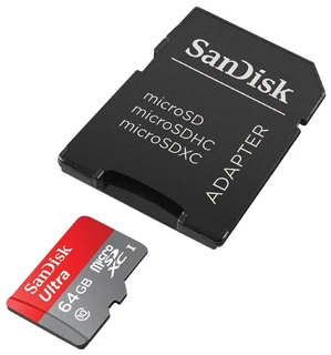 Карта памяти MicroSDHC SanDisk Ultra Android 64Gb Class 10 80MB/s + адаптер SD Tablet Packaging 