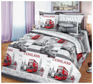 Комплект постельного белья Миланика Лондон, 2 спальный, бязь, наволочки 70х70 см 