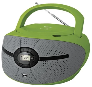 Аудиомагнитола BBK BX195U зеленый/серый 