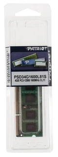 Оперативная память DDR3L 1600 Patriot memory 4GB (PSD34G1600L81S) 