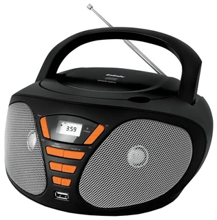 Аудиомагнитола BBK BX180U черный/оранжевый 