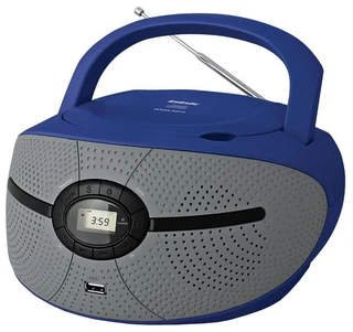 Аудиомагнитола BBK BX195U голубой/серый 