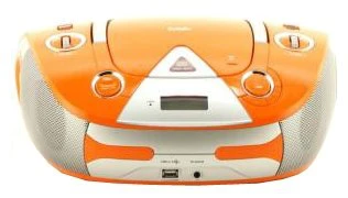 Аудиомагнитола BBK BX325U оранжевый/серебро 