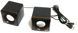 Колонки 2.0 Dialog Colibri AC-04UP, черный/оранжевый 