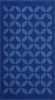 Полотенце махровое 50*90 SEA COLOR цв.10000/синий орнамент Дон. Мануфактура 360 гр