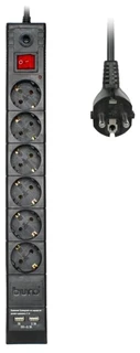 Сетевой фильтр Buro BU-SP3 USB 2A-B 3 м, черный 