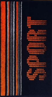 Полотенце махровое 100*150 PRIMO цв.10000/спорт/черный/оранжевый Донецкая Мануфактура 460гр.