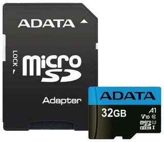 Карта памяти microSDHC ADATA Premier 32GB + SD adapter (AUSDH32GUICL10A1-RA1) 