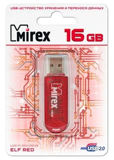 Флеш накопитель Mirex ELF 16GB Red (13600-FMURDE16) 
