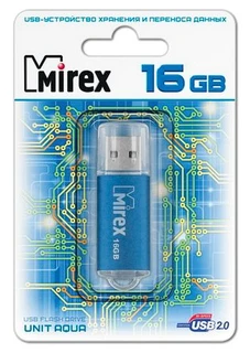 Флеш накопитель Mirex UNIT 16GB Aqua (13600-FMUAQU16) 