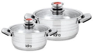 Набор посуды LARA LR02-106  2 пр., (кастр. 2.3л + 4.2л ) терморегулятор, индукционное дно 