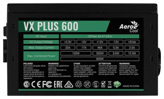 Блок питания Aerocool VX Plus 600W 
