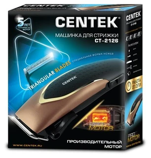 Машинка для стрижки CENTEK CT-2126 черный/золотой 