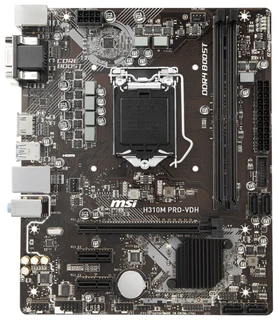 Материнская плата MSI H310M PRO-VDH 1151v2, 2xDDR4, PCI-Ex16, 2xPCI-Ex1, DVI, HDMI, 4xSATA, 2xUSB3.1, GLAN, mATX 