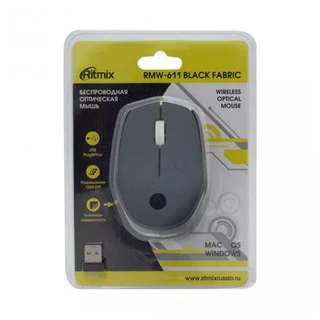 Мышь беспроводная Ritmix RMW-611 Black Fabric 