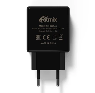 Сетевое зарядное устройство Ritmix RM-2025AC черный 