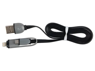 Кабель USB2.0 Am - Apple 8 pin/microUSB 1.0м Ritmix RCC-200, черный