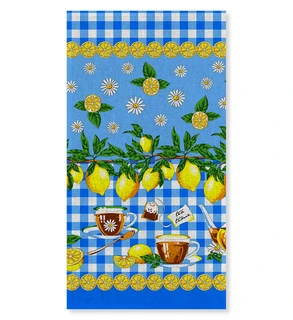 Набор 2-х предметов (полотенце 40*75-прихватка) Лимоны синий 