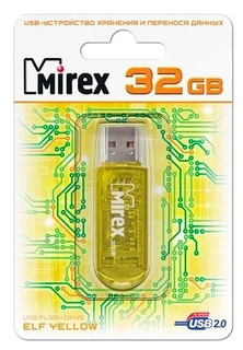 Флеш накопитель Mirex ELF 32GB Yellow (13600-FMUYEL32) 