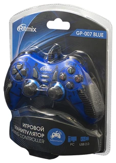 Геймпад проводной Ritmix GP-007 blue 