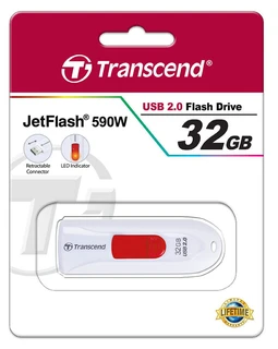 Флеш накопитель Transcend JetFlash 590 32GB белый  (TS32GJF590W) 
