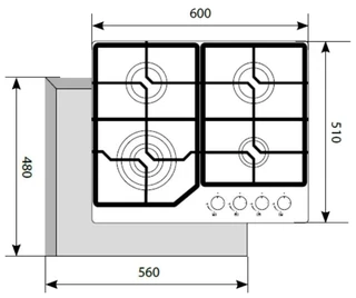 Газовая варочная панель Lex GVG 640-1 IV 