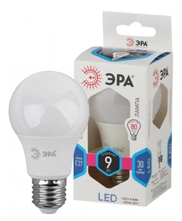 Лампа светодиодная ЭРА LED A60-9W-840-E27 