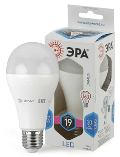 Лампа светодиодная ЭРА A65-19W-840-E27, 19 Вт, E27, A65, 4000 К 