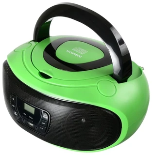 Аудиомагнитола Hyundai H-PCD260, зеленый/черный, 4Вт, CD/MP3, FM, USB/SD, дисплей, 4xC/от сети 