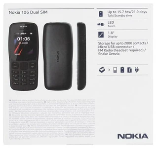 Сотовый телефон 1.8" Nokia 106 серый 