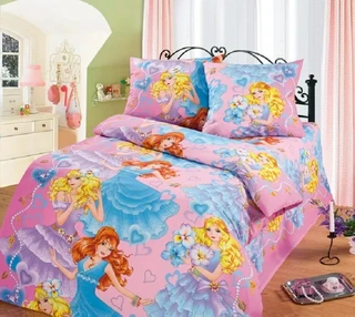 Комплект постельного белья Миланика Принцесса 1.5 спальный, бязь, наволочки 70х70 см