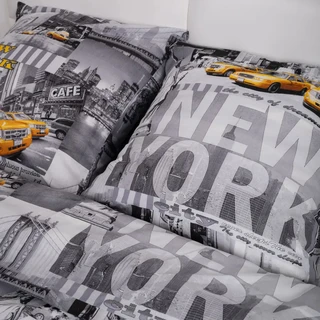 Комплект постельного белья Миланика Нью-Йорк, 1.5 спальный, бязь, наволочки 70х70 см 