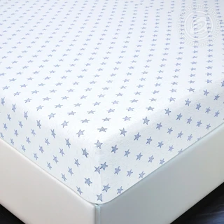 Простыня на резинке 120*200 трикотажная, Звезды