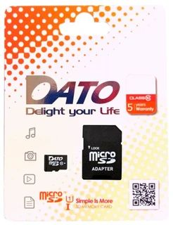 Карта памяти microSDXC DATO Class 10 UHS-I U1 64GB + SD adapter (DTTF064GUIC10)