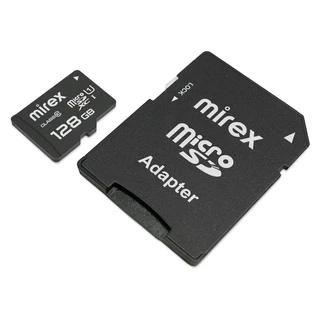 Карта памяти MicroSDXC Mirex 128 ГБ + адаптер SD 