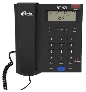 Телефон проводной Ritmix RT-471, черный 