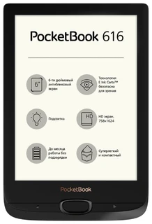 Электронная книга 6'' PocketBook 616 черный 