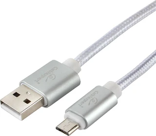 Кабель USB2.0 Am - microUSB 1.0м, 5.0A, Cablexpert CC-U-mUSB02S-1M, блистер, серебристый
