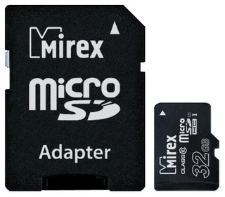 Карта памяти microSDHC Mirex 32GB + SD adapter (13613-ADSUHS32) 