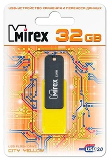 Флеш накопитель 32Gb Mirex City, USB 2.0, Желтый 